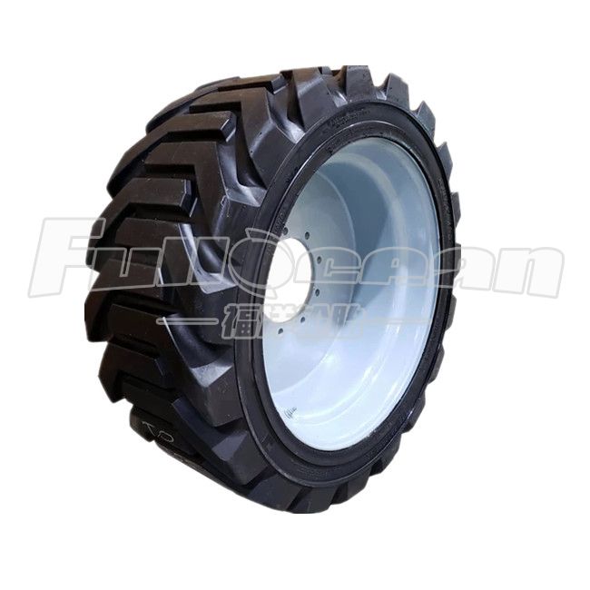 Boom lift solid tire with rim
